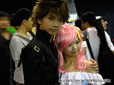 Young cosplay couple