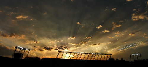 Sunset over Stadium