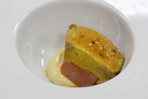 mustard, tuna belly, foie gras
