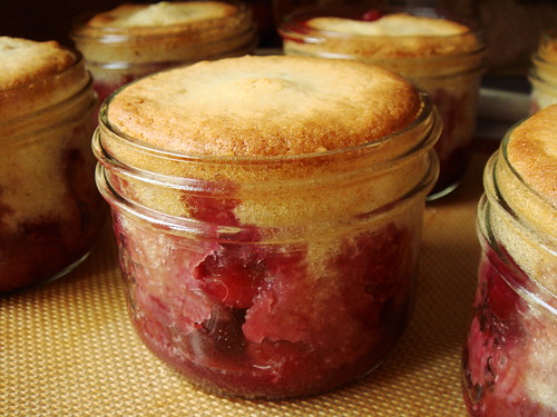 Cherry-Almond Cobbler In Jars