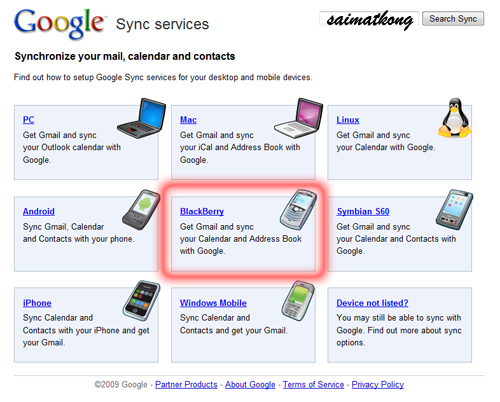 Sync your BlackBerry with Google Sync Services