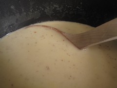 Pot of mustard soup