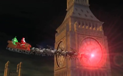 Santa passes Big Ben