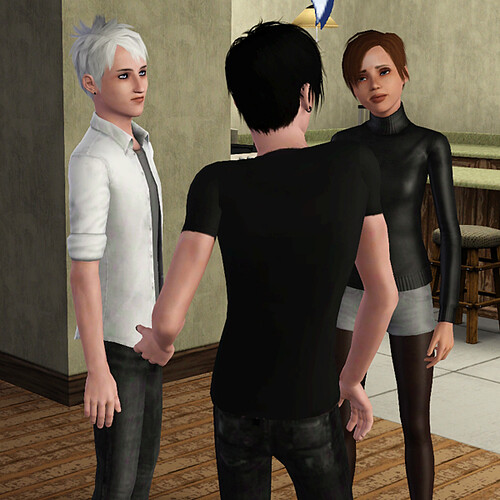 The boys chat with Dakota