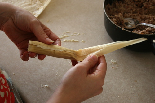 Tamale - rolling and folding