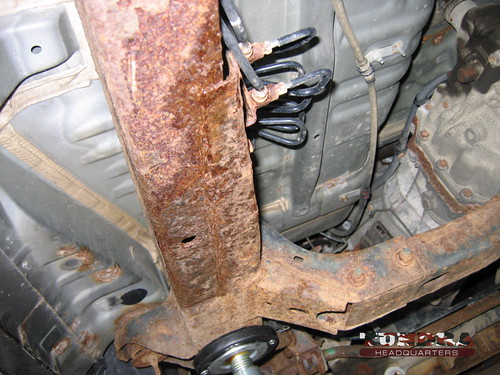 This 2003 Tundra has 62k miles and significant frame rust.