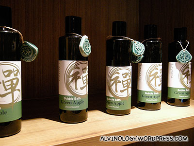 The place sells lots of bottled massage oil like these
