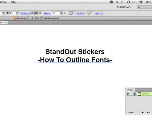 Converting fonts to outlines in Adobe Illustrator