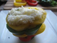 Stuffed, stacked peppers