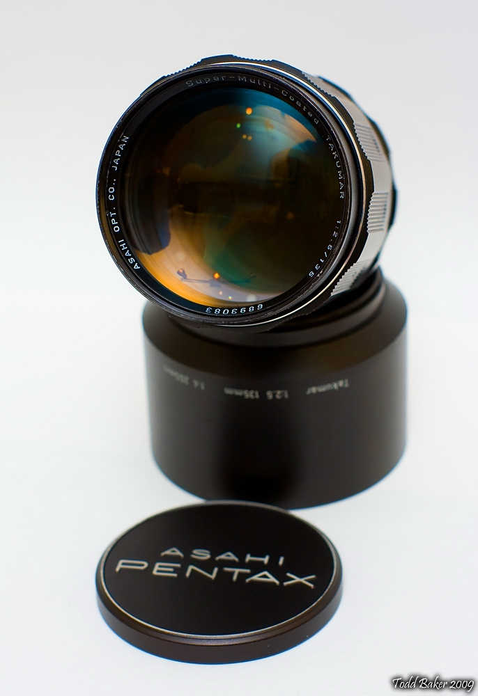 お買い得モデル pentax smc takumar 135mm f2.5 専用フード付 - カメラ 