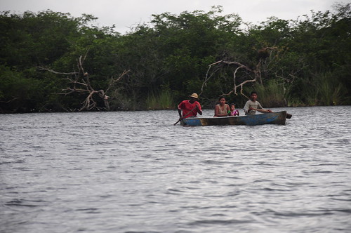 The New River is exactly as it was in Mayan times. We only passed one canoe of fishermen and this Maya family on our trip.