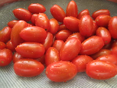 Snack tomatoes washed
