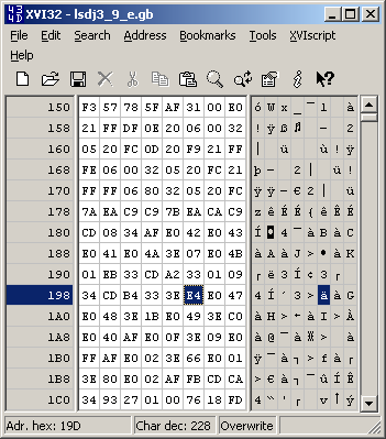 Hex editor - before