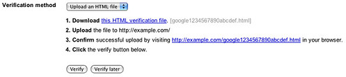 Google Webmaster Tools Verification