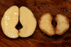 sliced blighted potatoes