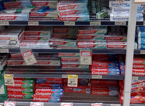 Toothpaste varieties at Safeway
