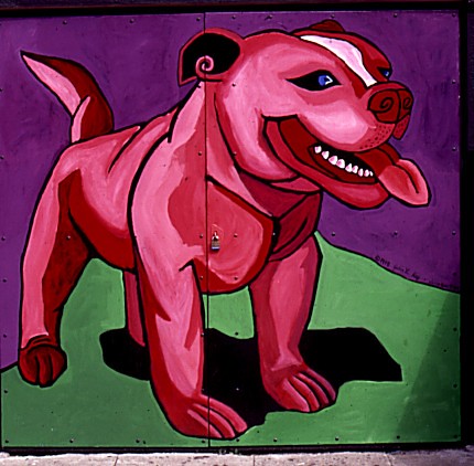 1998 Let's Play! (detail of Cave Canem mural)