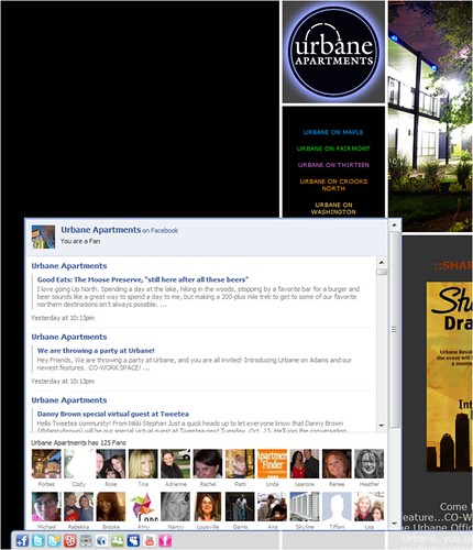 TurnSocial screenshot on UrbaneApts.com
