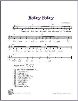 Hokey Pokey | Free Sheet Music for Guitar (Lead Sheet) - a photo on ...