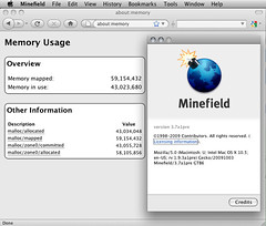 Minefield 3.7a1pre - about memory