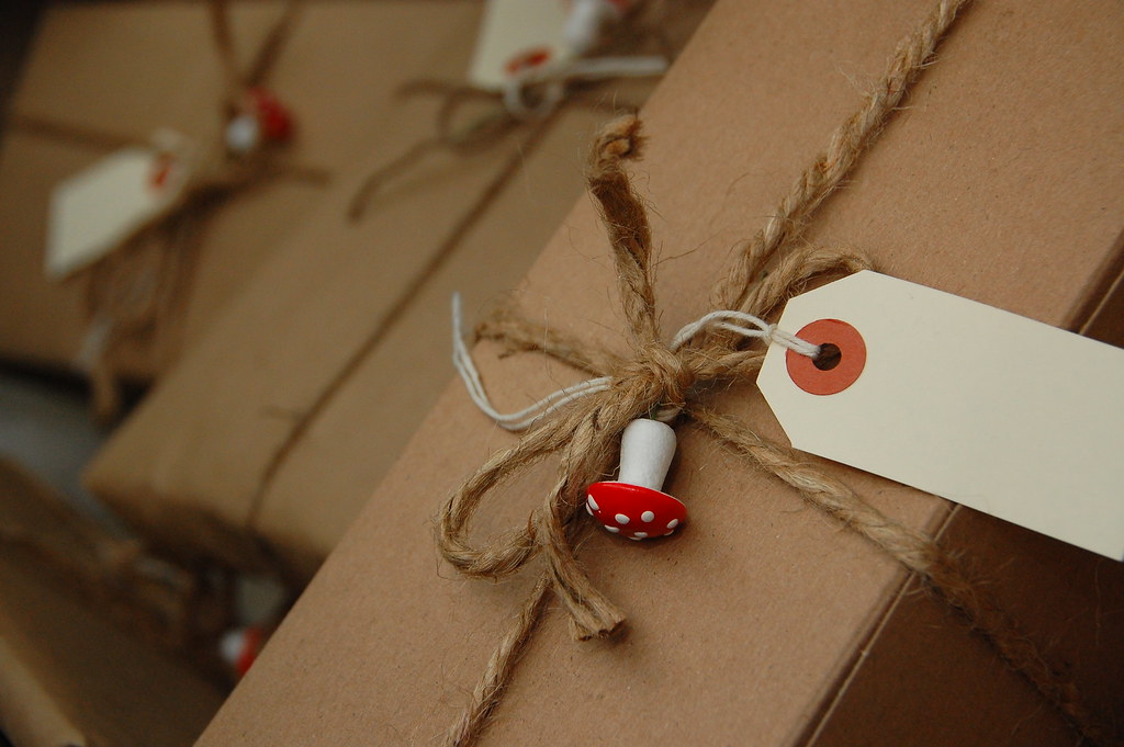 brown paper packages tied up with string