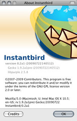 InstantBird 0.2 alpha 1 - about