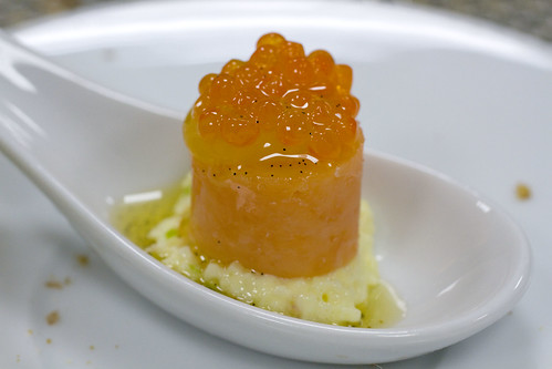salmon and roe, apple and celery root, vanilla 2