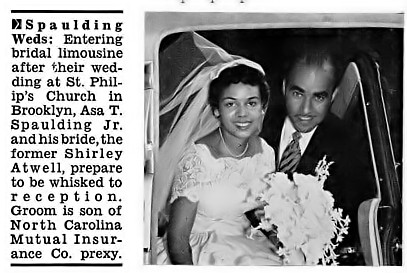 Asa T Spaulding Jr Weds Shirley Atwell in Brooklyn's St Philip's Church - Jet Magazine, September 18, 1958