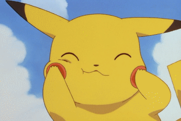 Pikachu rubbing his cheeks