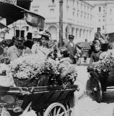 (animated stereo) Parisian flower girls during the Belle Epoque