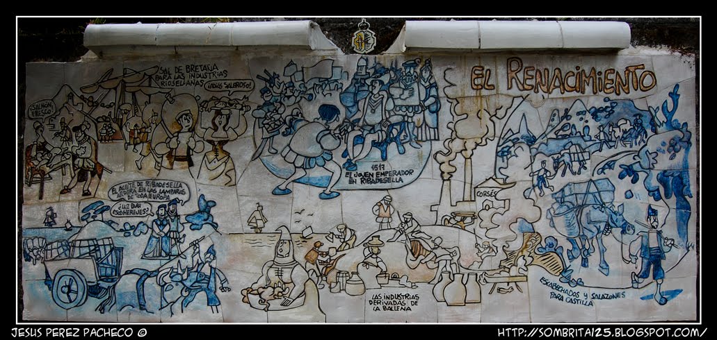 La historia de Ribadesella en 6 paneles de cerámica de Mingote