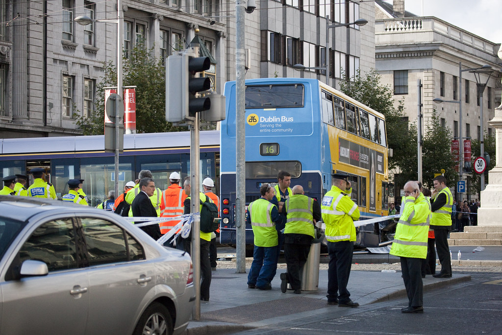 Luas Tram Crashes Into Bus - O'Connell Street Dublin
