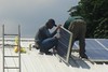Photovoltaic panels installed on roof