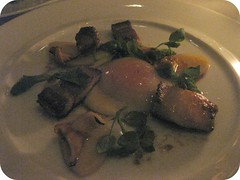 Quince - Crispy pork belly and poached farm egg