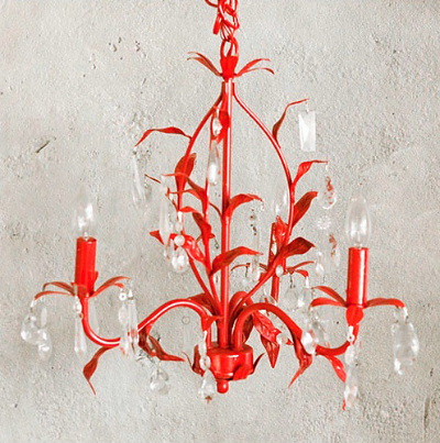gardenhouse red metal chandelier