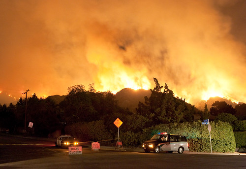station fire briggs terrace roadblock by Anthony Citrano, on Flickr