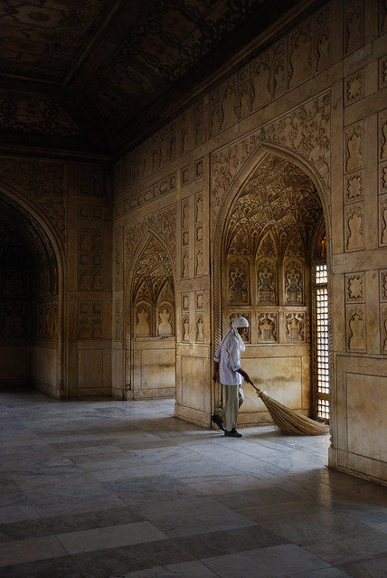 Sweeper in Agra Fort