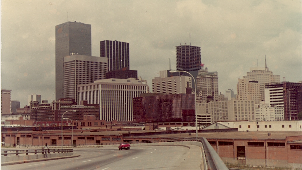 The Dallas skyline in the 80s.