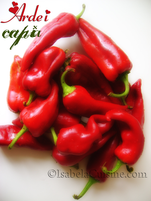 Food with roast peppers