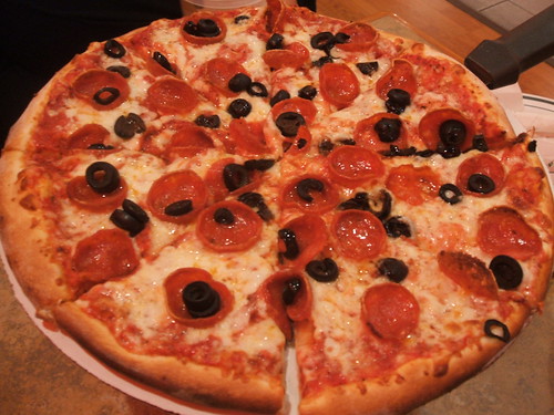 Pepperoni and black olive