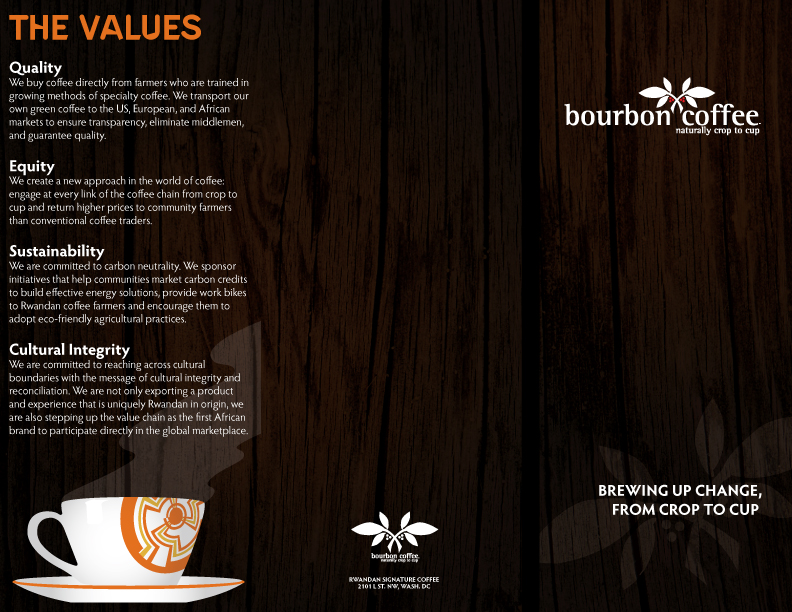 Bourbon Coffee Brewing Change Brochure