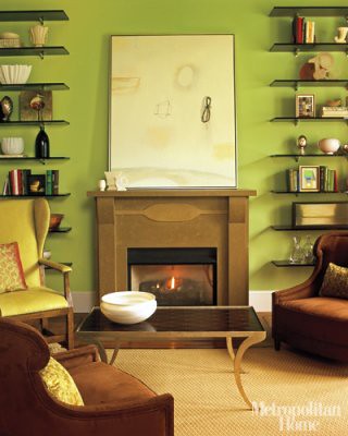 Green living room: 'Sweet Daphne' by Benjamin Moore