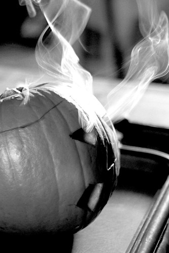 Smoking pumpkin!