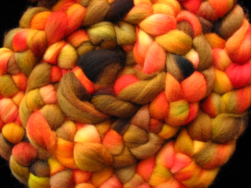 Autumn Splendor  - 8 oz Hand Dyed Corriedale Wool Top Roving
