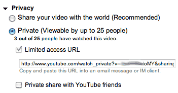 youtube share url feature