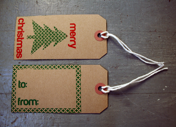 Gocco gift tag front and back