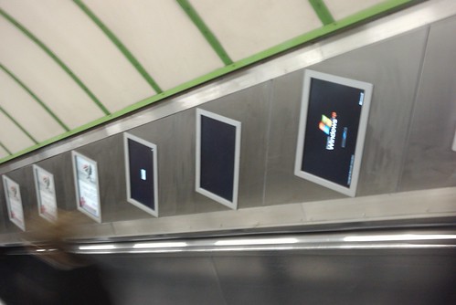 Broken Windows Advertising Screens on the Tube