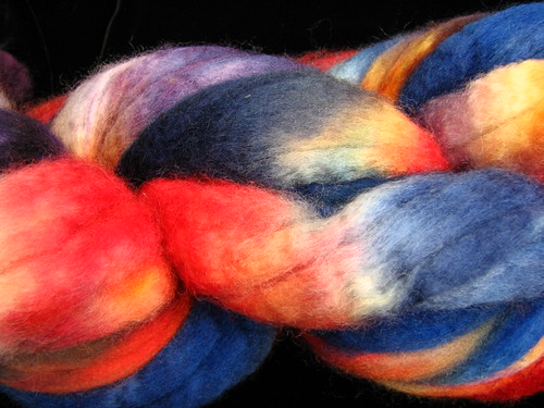 Spunky Hand Painted BFL Wool Roving