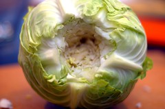hollowing out the cabbage