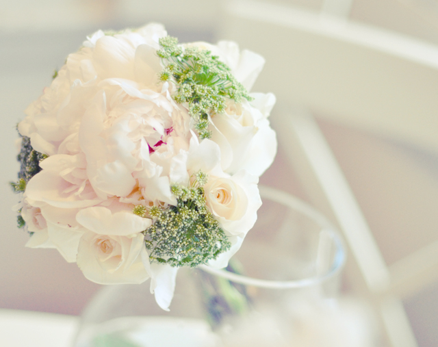 white flowers    and  greenery wedding bouquet